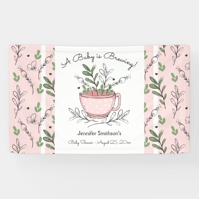 Bannière Baby shower Tea Cup Tea Party (Horizontal)