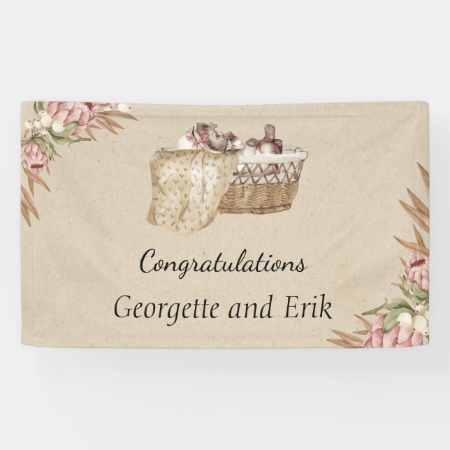Bannière Baby shower vintage (Horizontal)
