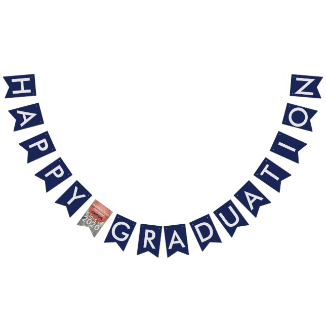 Bannière Basketball Bleu Bouton Happy Graduation (Tout)