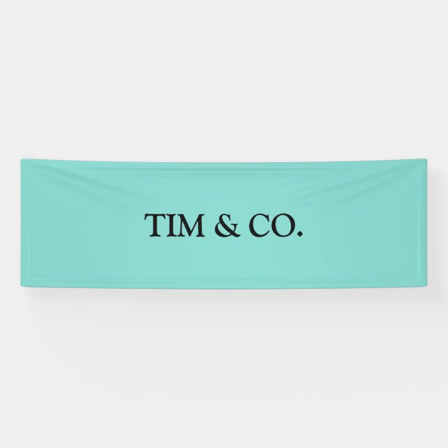 Bannière blanche personnalisable bleu turquoise (Horizontal)