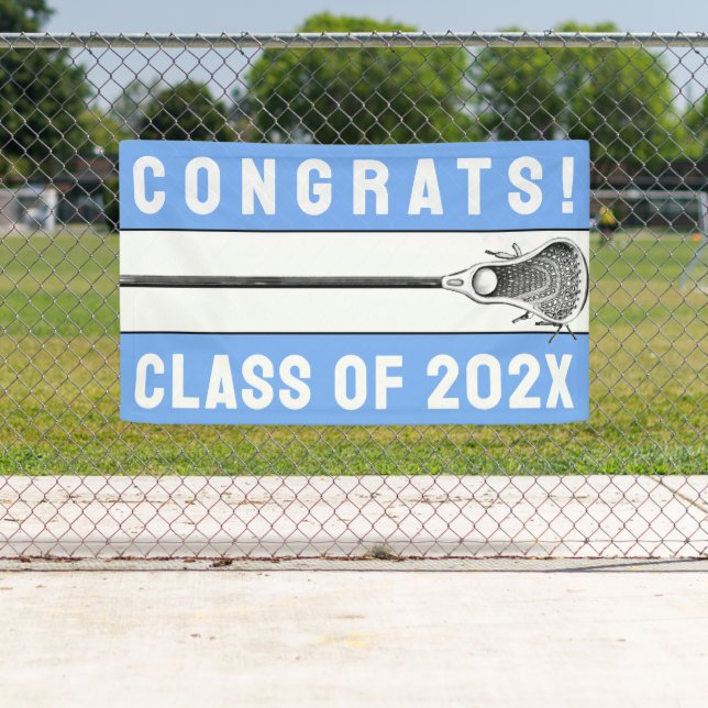 Bannière bleu clair de l'équipe de crosse (En situation)