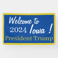 Bannière Bleu et Or Bienvenue en Iowa Monsieur le