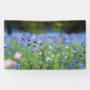 Bannière bleu fleur