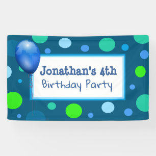 Bannière bleue de l'anniversaire de Little Boy