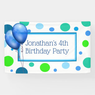 Bannière bleue de l'anniversaire de Little Boy
