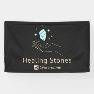 Bannière Blue Gemstone Energy Crystal Healer S\\
