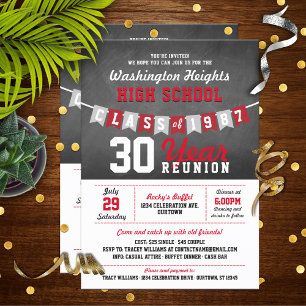 Bannière Chalkboard High School Reunion Invitation