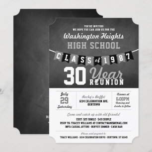 Bannière Chalkboard High School Reunion Invitation