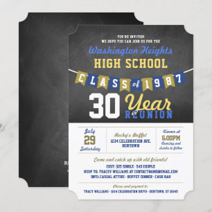 Bannière Chalkboard High School Reunion Invitation
