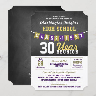 Bannière Chalkboard High School Reunion Invitation