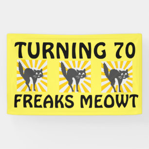 BANNIÈRE CHAT FUNNY 70E ANNIVERSAIRE