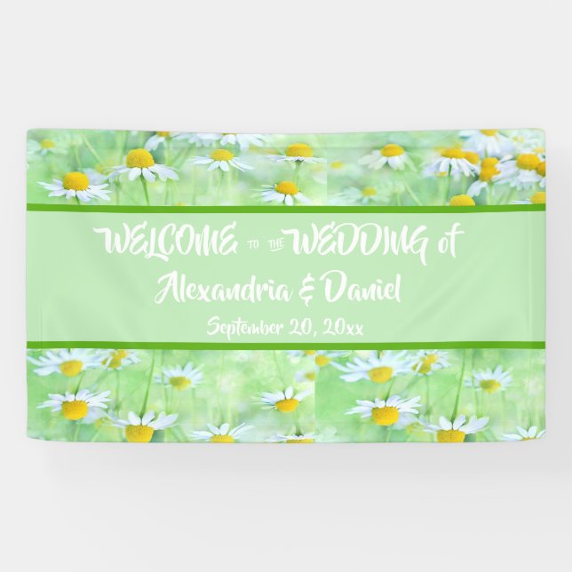 Bannière ChicGreen Daisy Floral Welcome All-Occasi (Horizontal)