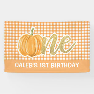 Bannière Citrouille 1er anniversaire - Plaid oran
