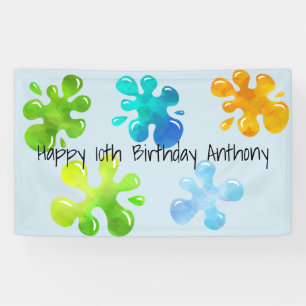 Bannière colorée personnalisée d'anniversaire d