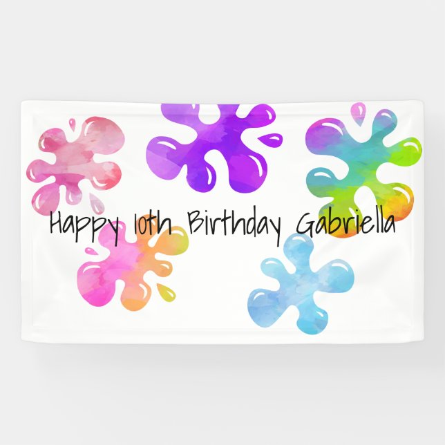 Bannière colorée personnalisée d'anniversaire de (Horizontal)