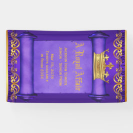Bannière Couronne Royale Purple Or
