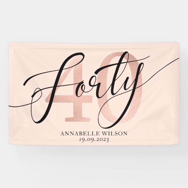 Bannière d'   anniversaire de l'huile d'or Rose (Horizontal)