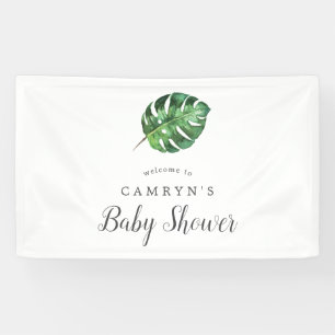 Bannière d'accueil du Baby shower de palmiers trop