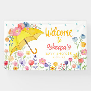 Bannière d'accueil du Baby shower Floral de printe