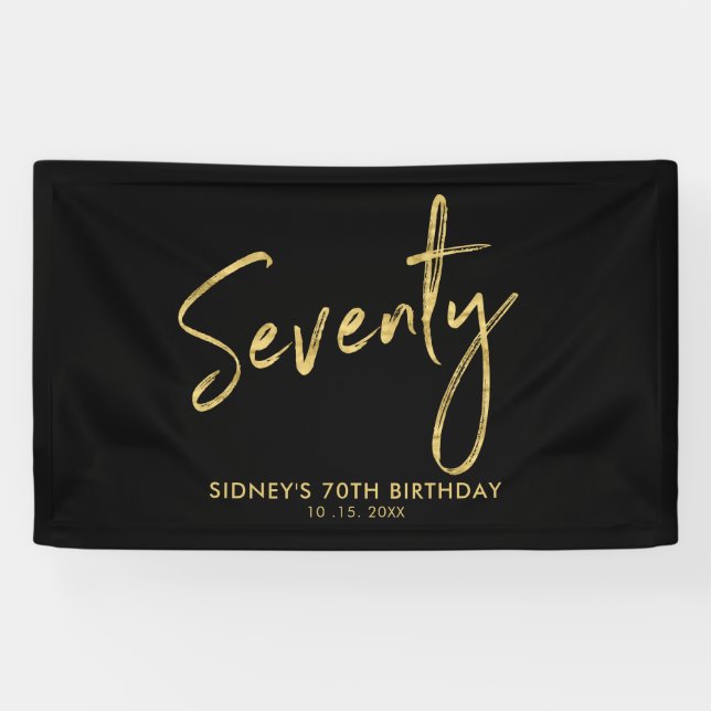 Bannière d'accueil Gold & Black 70e anniversaire (Horizontal)