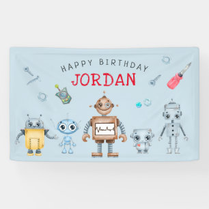 Bannière d'accueil pour l'anniversaire du robot mi