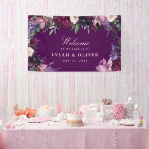 Bannière d'accueil pour Mariage floral pourpre d'a