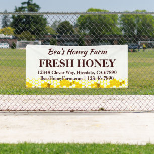Bannière d'affichage personnalisée Bees Honey Farm