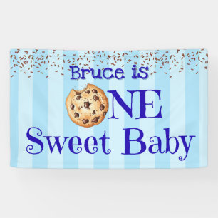 Bannière d'anniversaire 1 an pour un bébé sucré, c