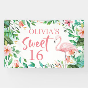 Bannière d'anniversaire Aloha Luau Tropical Sweet 