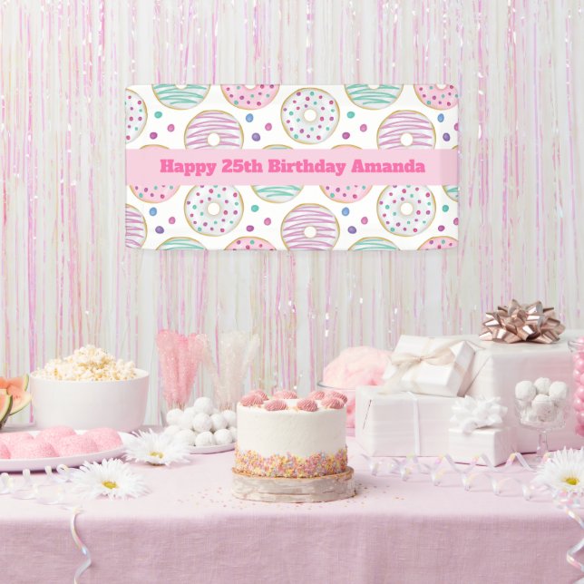 Bannière d'anniversaire couleur beige Motif beige (Fête)