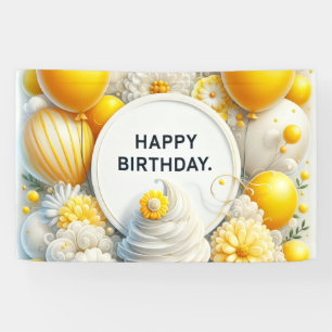 bannière d'anniversaire cupcake et ballon