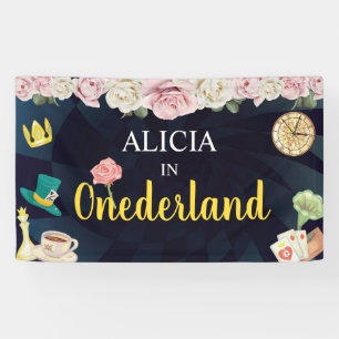 Bannière d'anniversaire d'Alice dans l'Onederland