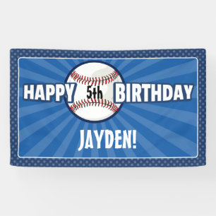 Bannière d'anniversaire de base-ball bleu d'âge