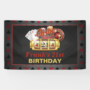 Bannière d'anniversaire de casino - 21ème