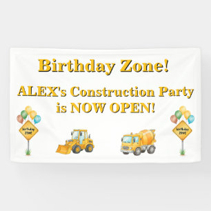 Bannière d'anniversaire de construction Zone d'a