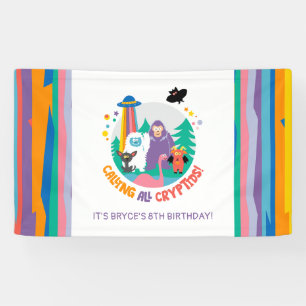 Bannière d'anniversaire de cryptide pour enfants