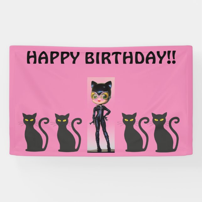 BANNIÈRE D'ANNIVERSAIRE DE LA FILLE DE CAT, PERSON (Horizontal)