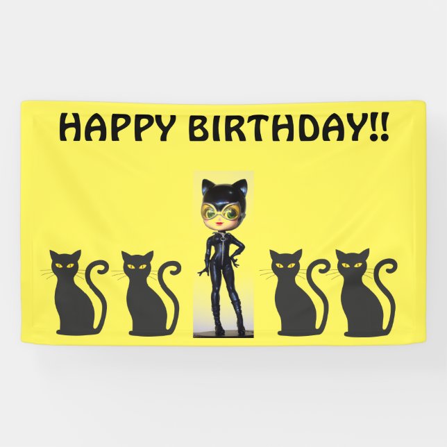 BANNIÈRE D'ANNIVERSAIRE DE LA FILLE DE CAT, PERSON (Horizontal)