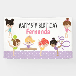 Bannière d'anniversaire de la gymnastique