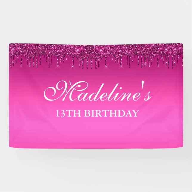 Bannière d'anniversaire de la Parties scintillant  (Horizontal)