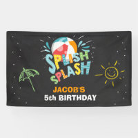 Bannière d'anniversaire de la piscine Splish Splas