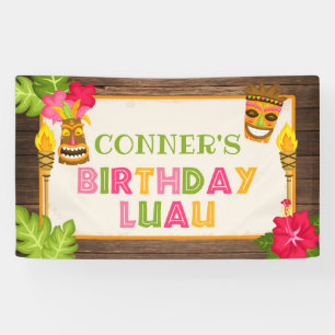 Bannière d'anniversaire de Luau