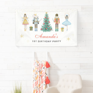 Bannière d'anniversaire de Noël Casse-Noisette