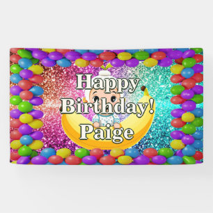 Bannière d'anniversaire de personnage personnalisé
