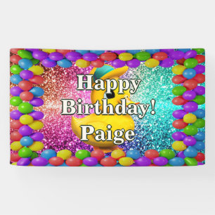 Bannière d'anniversaire de personnage personnalisé