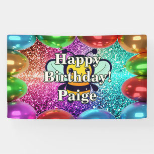 Bannière d'anniversaire de personnage personnalisé