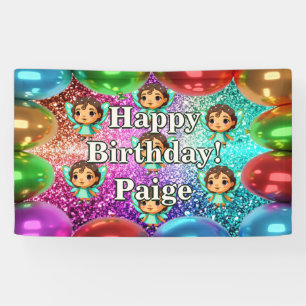Bannière d'anniversaire de personnage personnalisé
