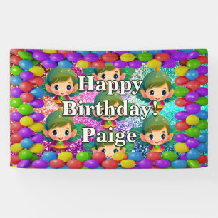 Bannière d'anniversaire de personnage personnalisé