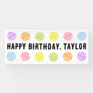 Bannière d'anniversaire de tennis