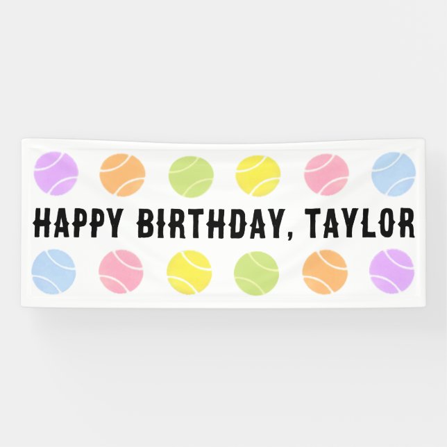 Bannière d'anniversaire de tennis (Horizontal)